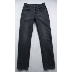 Levis Jeans Womens Size 26 Black Denim Premium 501 Original Fit Button High Rise